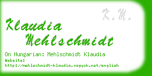 klaudia mehlschmidt business card